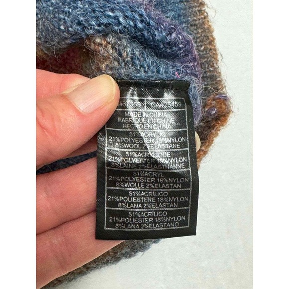 BB DAKOTA STEVE MADDEN Multicolor Stripe Raglan Sweater Size L - Picture 8 of 9